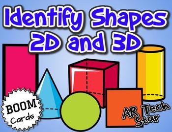 Preview of Identify Basic Shapes 2D & 3D with AUDIO Boom Cards
