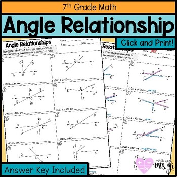 complementary and supplementary angle worksheet