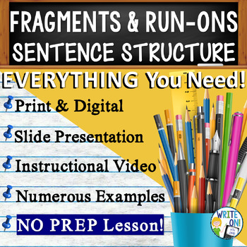 Preview of Sentence Fragments, Run on Sentences Activities, Sentence or Fragment Worksheet