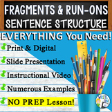 Identify & Correct Sentence Fragments, Run On Sentences - 