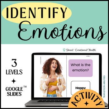 Preview of Identify Emotions | 3 Levels | DIGITAL SPED Social Emotional Skills Activity