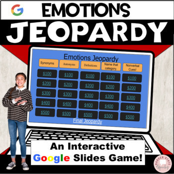 Preview of Identify Emotions Feelings Jeopardy Interactive Google Apps Game