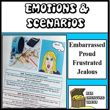 Preview of Identify Emotions-Scenarios: Frustrated, Proud, Embarrassed, Jealous-Autism, ABA
