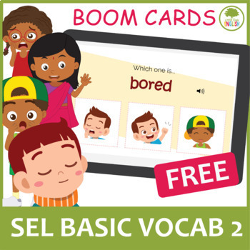 Preview of Identify Emotions | Social Emotional Learning| Vocabulary 2 Boom Cards (FREEBIE)