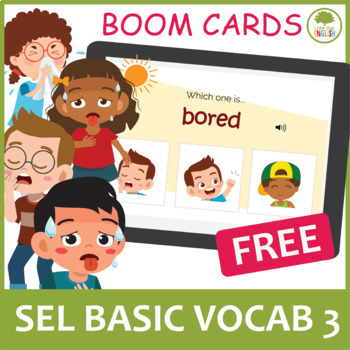 Preview of Identify Emotions | Social Emotional Learning| Vocabulary 3 BOOM CARDS (FREEBIE)