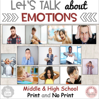 Preview of Identify Feelings Emotions Social Emotional Middle High School