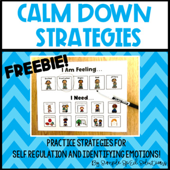 Preview of FREE! Identify Emotions and Calming Strategies Visual Autism/Special Education