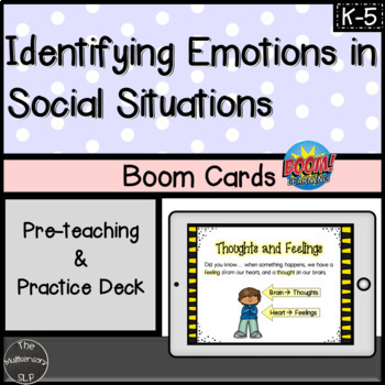 Preview of Identifying Emotions in Social Situations-Multiple Choice-Boom Cards
