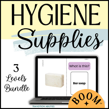 Preview of Identify Hygiene Tool Supplies | BOOM CARDS | High School Life Skills Activity