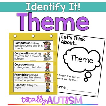 Identify the theme of a story (Special Education) by Totally Autism