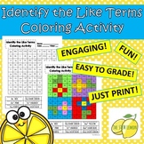 Identify Like Terms Fun Coloring Activity - Combining Like