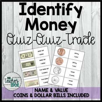 Preview of Identify Money Quiz Quiz Trade