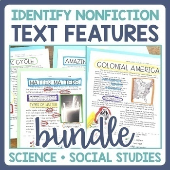 Preview of Nonfiction Text Features - Reading Passages - Science & Social Studies BUNDLE