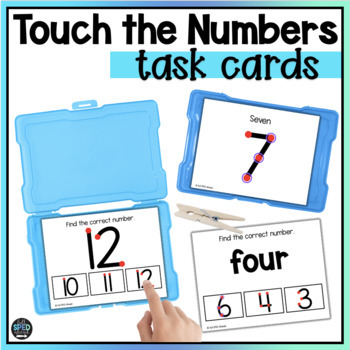 Preview of Number 1:1 Correspondence 0-31 Math Skills Touch Task Cards Special Education