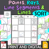 Identify Points, Lines, Line segments and rays - sort and 