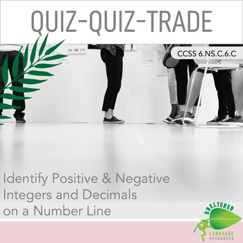 Preview of Identify Positive & Negative Integers & Decimals on Number Line Quiz Quiz Trade