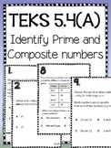 Identify Prime and Composite Numbers TEKS 5.4A