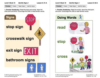 Preview of Identify Signs 1: Lesson 6, Book 18 (Newitt Nonfiction Series)
