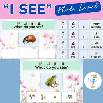 Preview of Identify Spring Items & I SEE Sentences Adapted Book BUNDLE-increase MLU