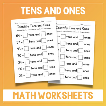 Identify Tens and Ones - Place Value Worksheets - 1st Grade Math Activities