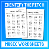 Identify The Pitch Music Worksheets - Note Reading - Bass 