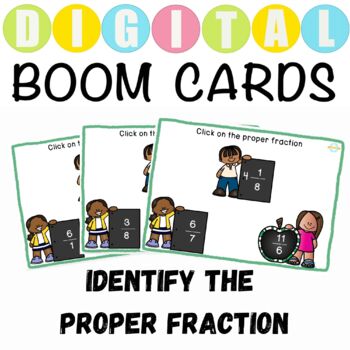 Preview of Identify The Proper Fractions Types Of Fractions- Boom Cards™