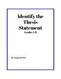 Identify The Thesis Statement Worksheet