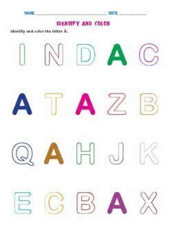 Identify and Color the Alphabet letters by Krishna Chaitanya Sambana