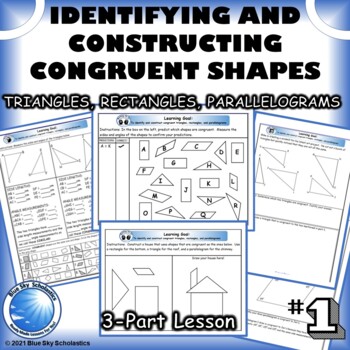 Preview of Identify and Construct Congruent Triangles, Rectangles, and Parallelograms