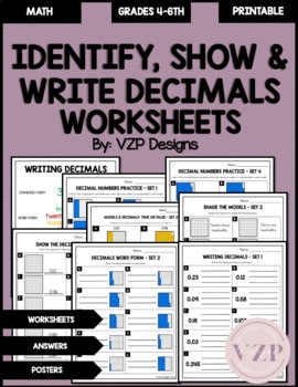 Preview of Identify and Write Decimals Word Form