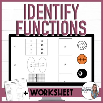 Preview of Identify functions worksheet and digital sticker check