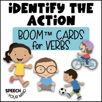 Preview of Identify the Action Boom Cards™ | Receptive Tasks for Verbs |  Identifying Verbs