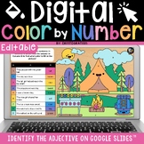 Identify the Adjective Color by Number Digital Exit Ticket