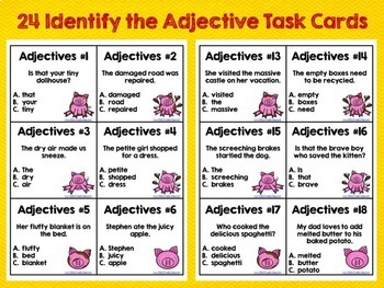 how + adjective grammar Cards, Adjective Assessment Scoot and Game, Task Quick