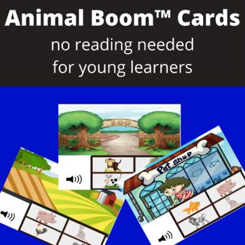 Preview of Identify the Animal Digital Task Cards-No Reading Needed (Distance Learning)