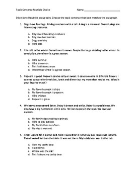 32 Topic Sentence Worksheet 4th Grade - Worksheet Source 2021