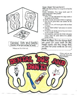 Preview of Identify things good and bad for teeth File Folder Game