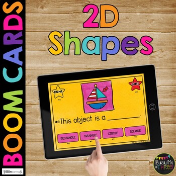 Preview of Identifying 2D Shapes BOOM CARDS™ Geometry Game with Plane Shapes