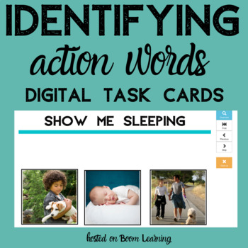 Preview of Identifying Actions | Verbs | Digital task Cards | Distance Learning | C35