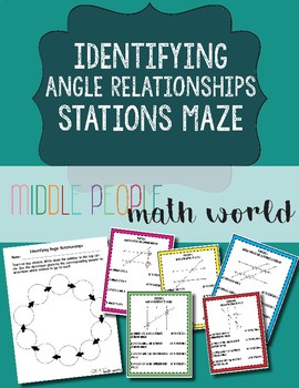 Preview of Identifying Angle Relationships (8th Grade) Station Maze