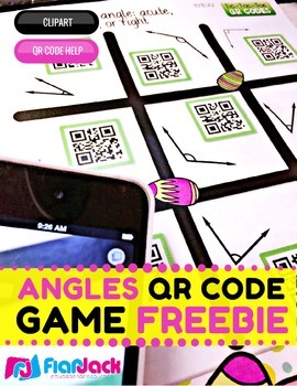 Preview of Identifying Angles Spring-Themed QR Code Math Center FREEBIE