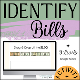 Identifying Bills | Special Ed Money Math | 3 Levels GOOGL