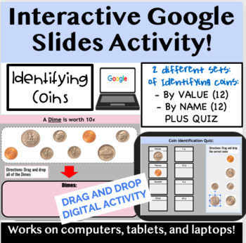 Preview of Identifying COINS  Interactive Google Slides Digital Money Math