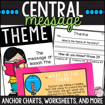 Preview of Identifying Central Message Bundle: Printables and Boom Card Deck