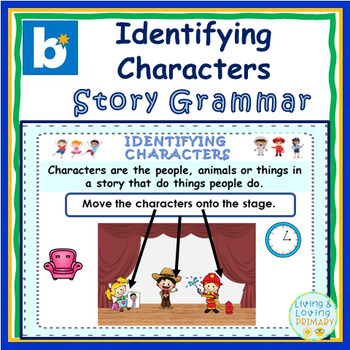 Preview of Identifying Characters Story Grammar (Boom Cards with Audio)