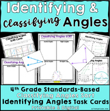 Identifying & Classifying Angles Sort, Angle Task Cards 4th Geometry Math Review