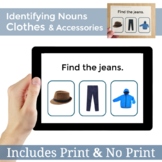 Identifying Clothes Noun Vocabulary | Speech Therapy Print