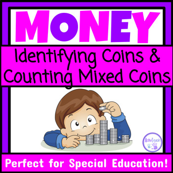 Preview of Identifying Coin Names and Value Unit and Counting Mixed Coins Unit Money SPED