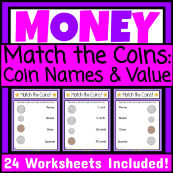 Coin Name & Value Worksheets  Quarter, Dime, Nickel & Penny Facts