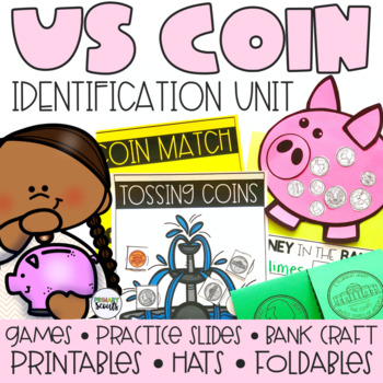 Preview of Identifying Coins Kindergarten| Coin Identification Worksheets and Activities